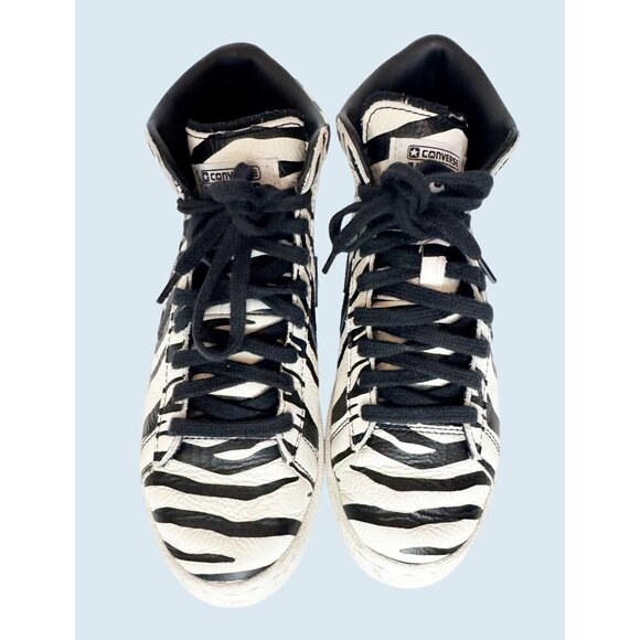CONVERSE Retro Unisex Pro Leather Zebra Print Hi Top Sneaker Sz M 4 / W 5.5 - Picture 3 of 7